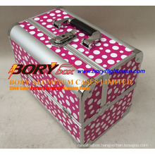 Fancy Pink DOT Aluminum Cosmetic Box Makeup Case